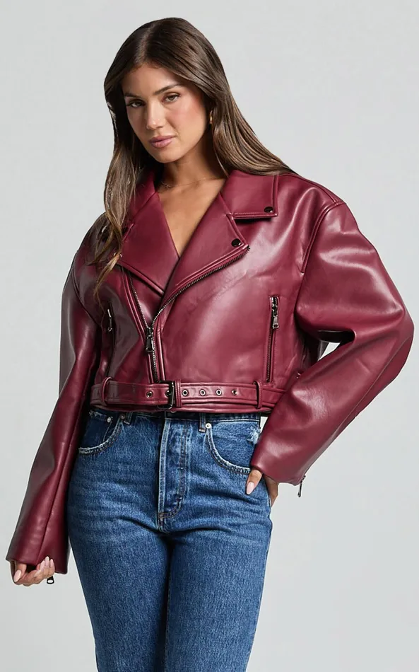 Showpo Lioness 8211 Staten Island PU Jacket In Mulberry Women Jackets and Coats Showpo Lioness 8211 Staten Island PU Jacket In Mulberry Women Jackets and Coats