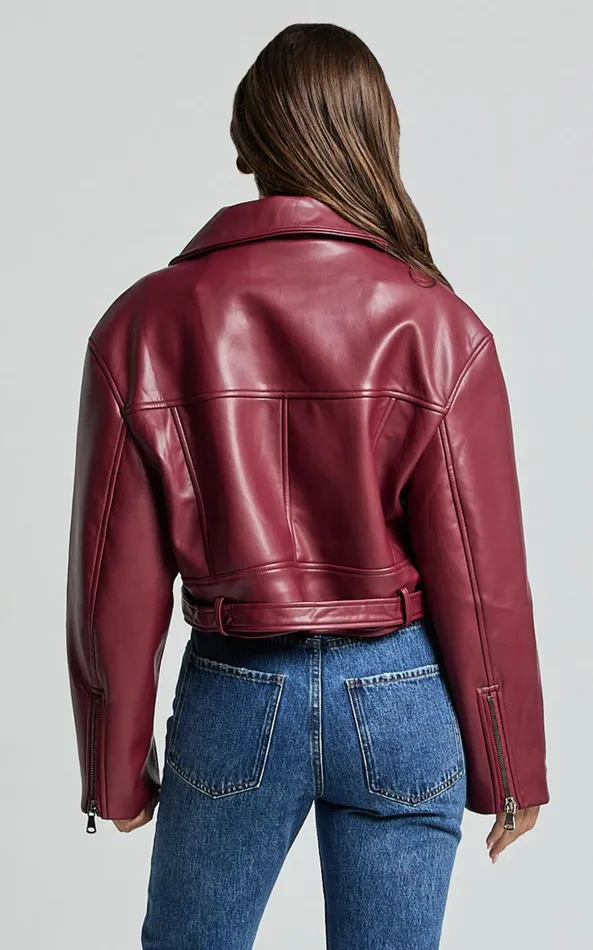 Showpo Lioness 8211 Staten Island PU Jacket In Mulberry Women Jackets and Coats Showpo Lioness 8211 Staten Island PU Jacket In Mulberry Women Jackets and Coats