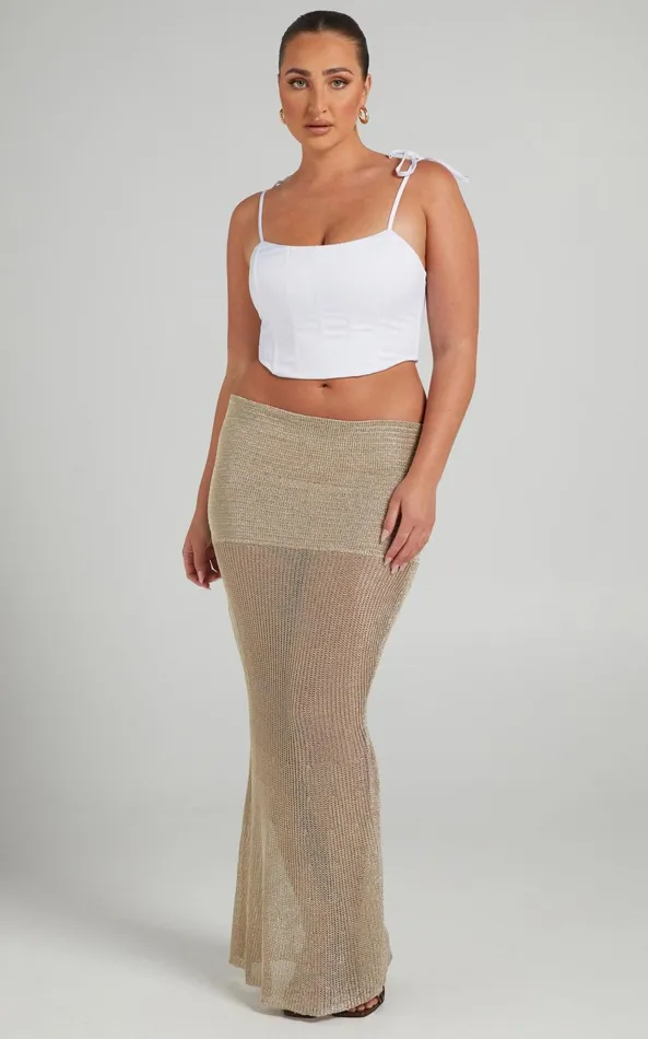 Showpo Lioness 8211 The Kendall Midi Skirt In Gold Women Skirts