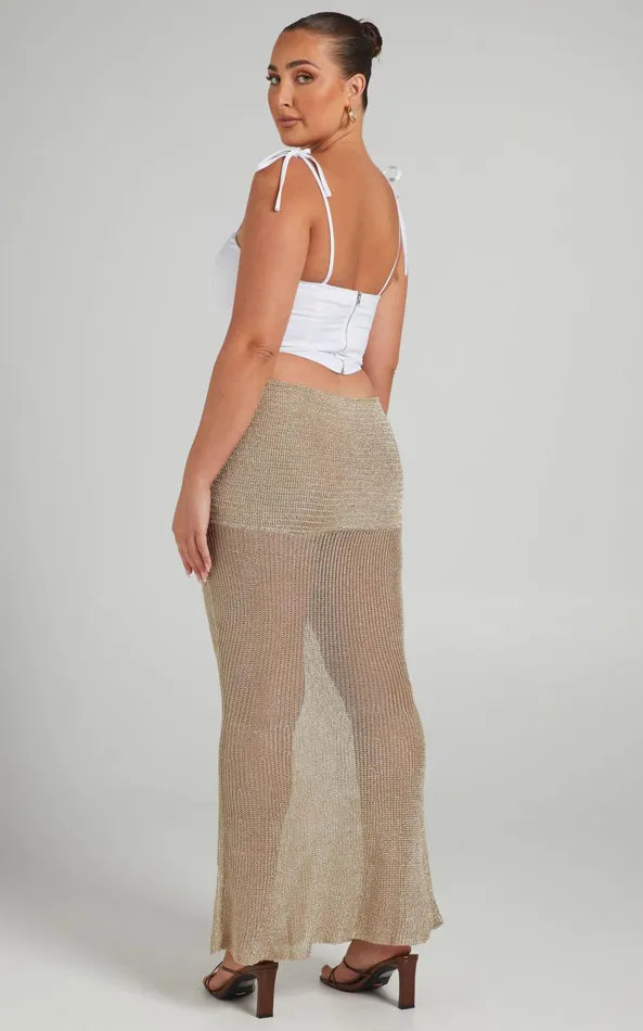 Showpo Lioness 8211 The Kendall Midi Skirt In Gold Women Skirts