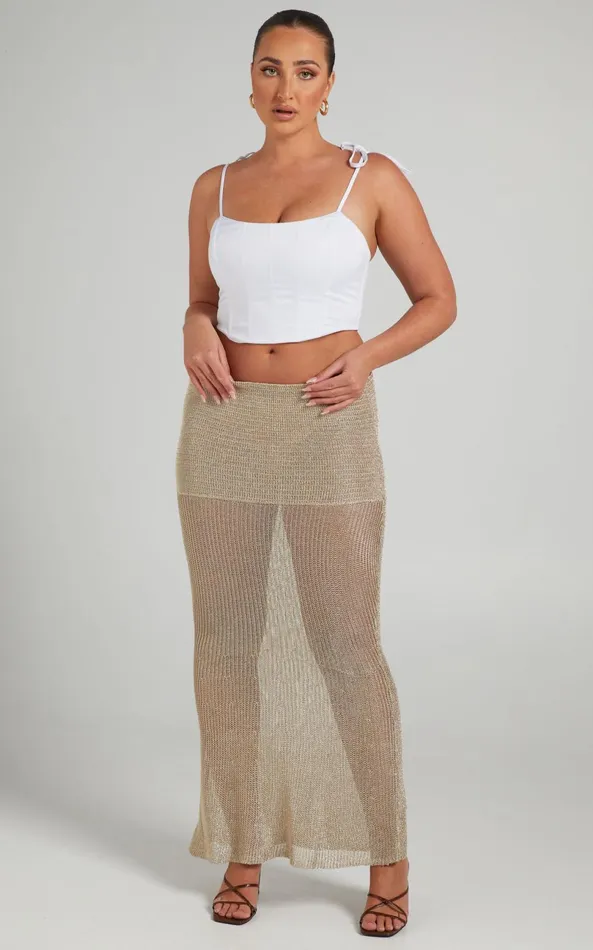 Showpo Lioness 8211 The Kendall Midi Skirt In Gold Women Skirts