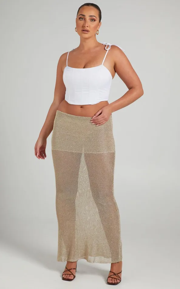 Showpo Lioness 8211 The Kendall Midi Skirt In Gold Women Skirts