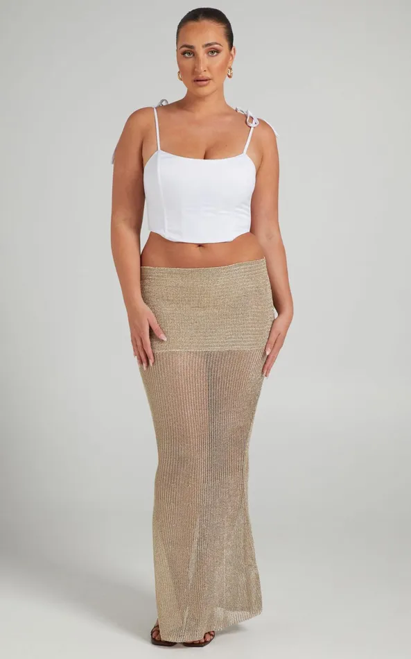 Showpo Lioness 8211 The Kendall Midi Skirt In Gold Women Skirts