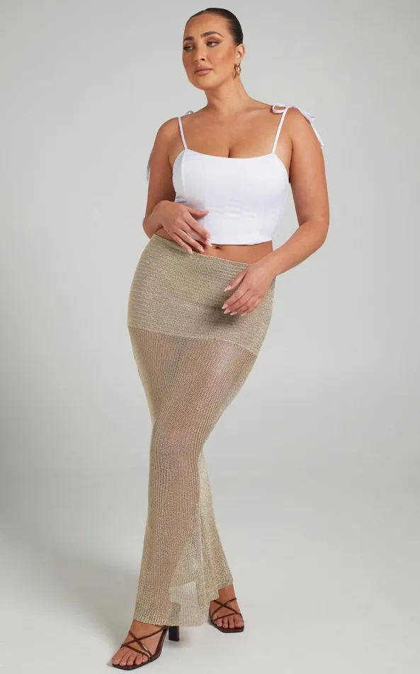 Showpo Lioness 8211 The Kendall Midi Skirt In Gold Women Skirts