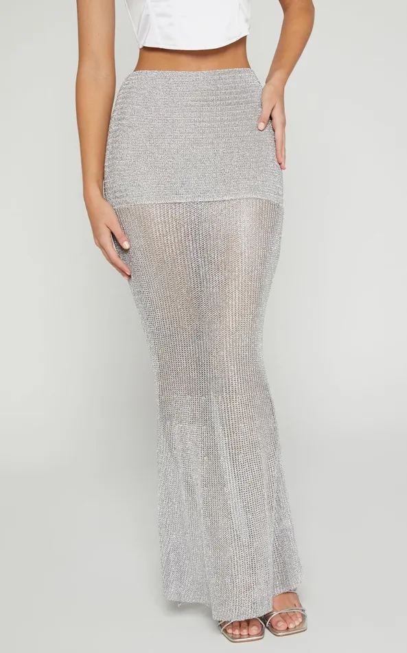 Showpo Lioness 8211 The Kendall Midi Skirt In Silver Women Skirts
