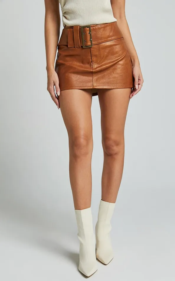 Showpo Lioness 8211 Uma Mini Skirt In Tan Women Skirts