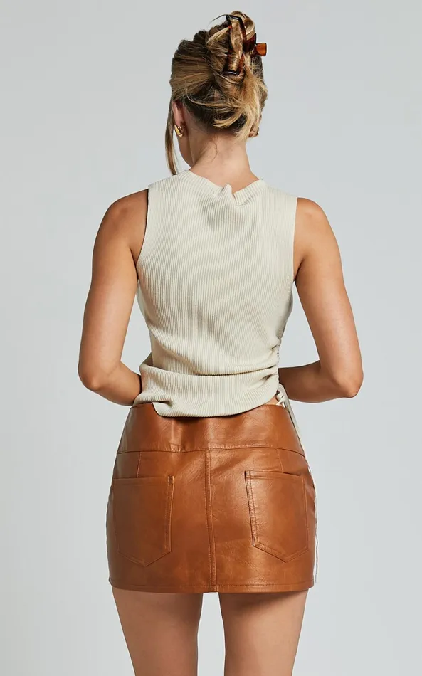 Showpo Lioness 8211 Uma Mini Skirt In Tan Women Skirts