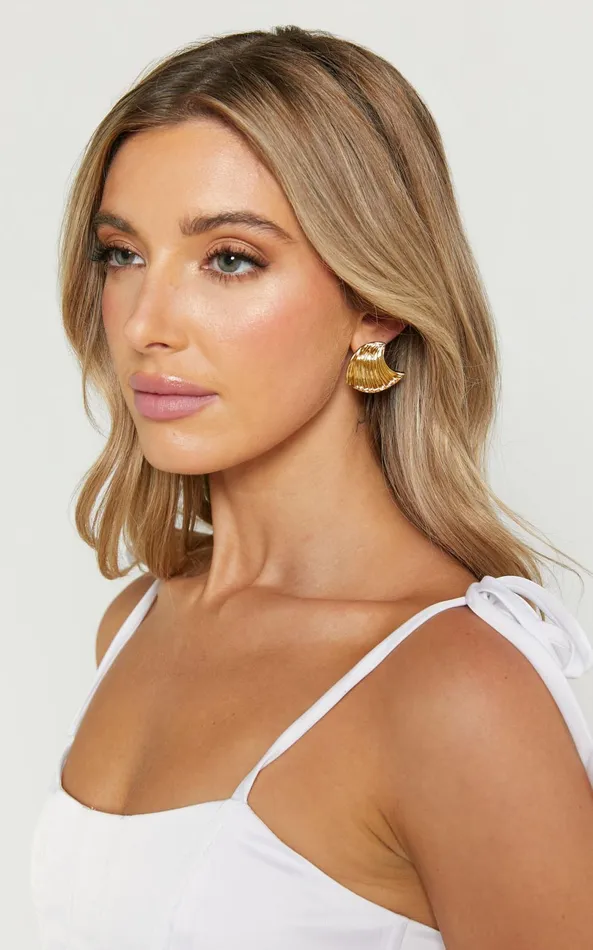 Showpo Liv Shell Earrings In Gold Women Earrings