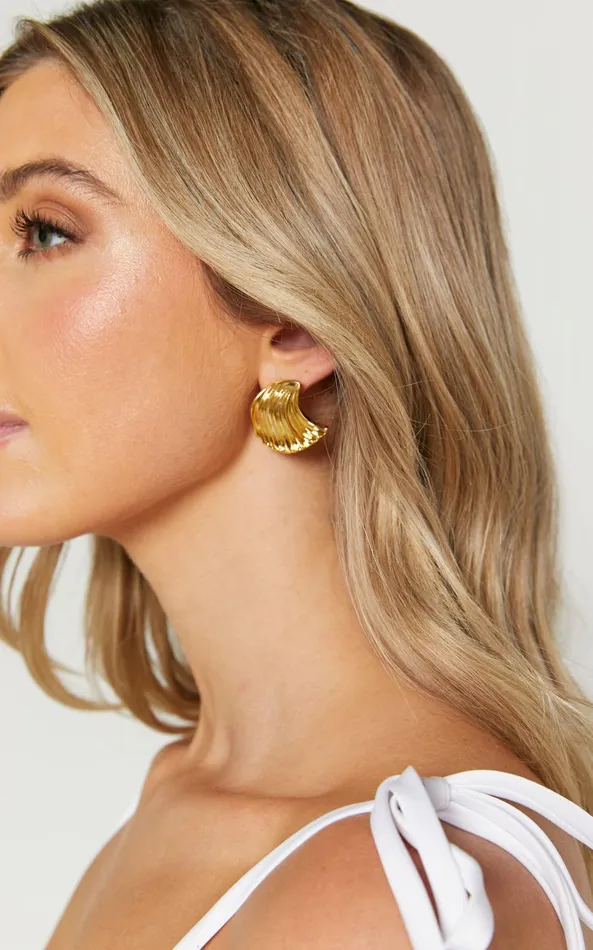 Showpo Liv Shell Earrings In Gold Women Earrings