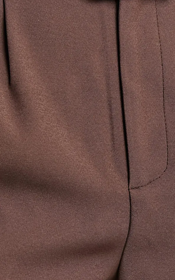 Showpo Lorcan Pants 8211 High Waisted Tailored Pants In Chocolate Women Curve Clothes