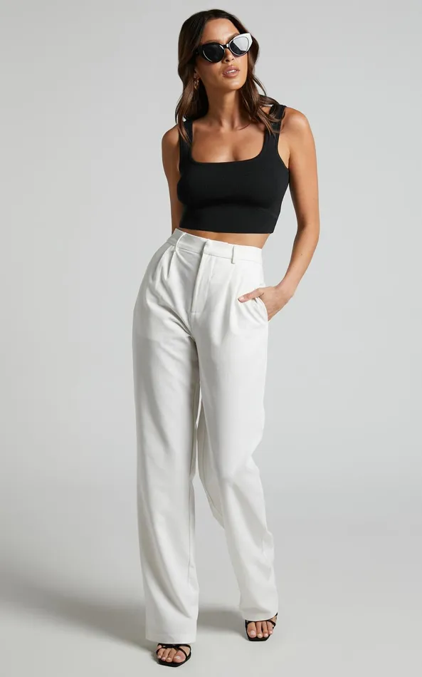 Showpo Lorcan Pants 8211 High Waisted Tailored Pants In White Women Curve Clothes Showpo Lorcan Pants 8211 High Waisted Tailored Pants In White Women Curve Clothes
