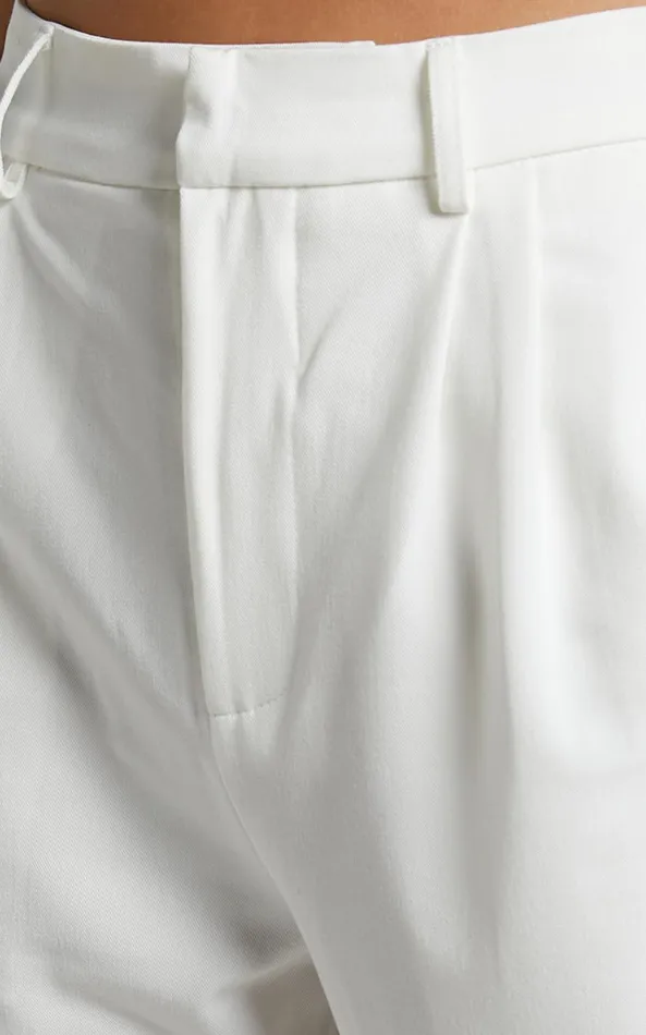 Showpo Lorcan Pants 8211 High Waisted Tailored Pants In White Women Curve Clothes