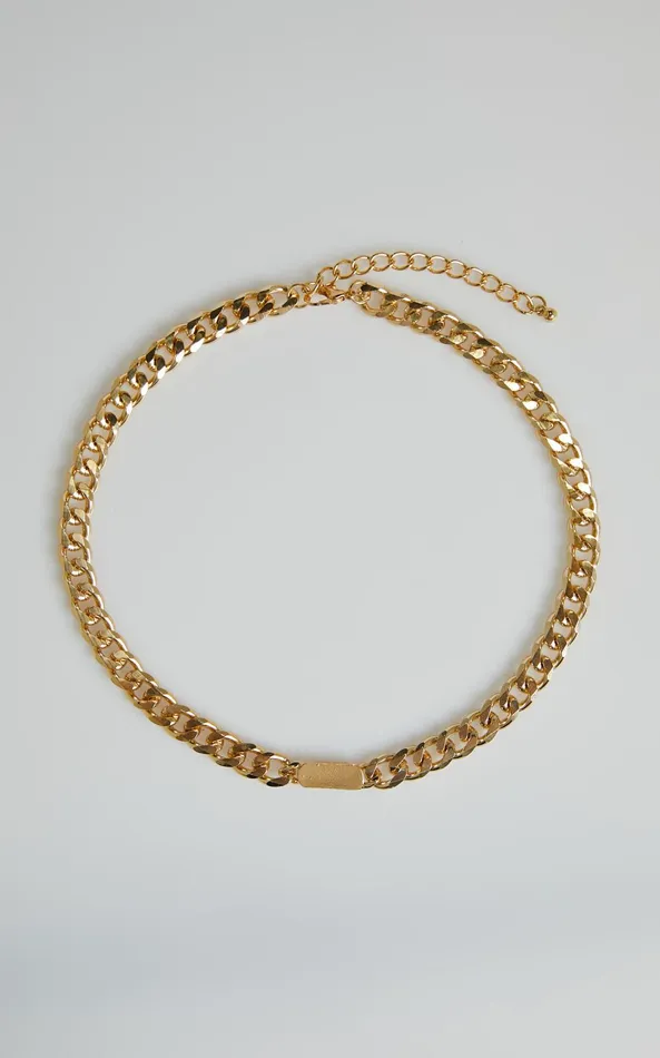 Showpo Lottie Curb Chain Necklace In Gold Women Necklaces