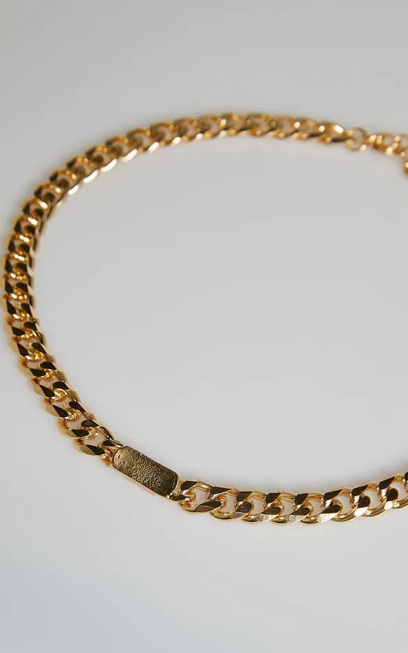 Showpo Lottie Curb Chain Necklace In Gold Women Necklaces