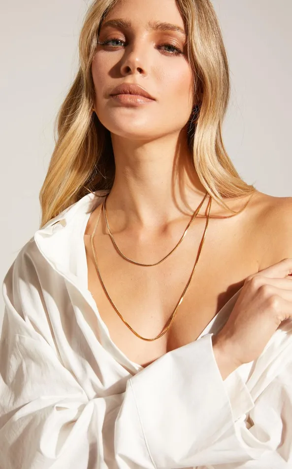Showpo Louis Layered Thin Chain Necklace In Gold Women Necklaces