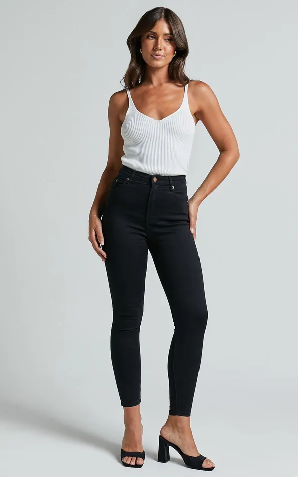 Showpo Lucilla Jeans 8211 High Waisted Contour Fitted Denim Jeans In Black Wash Women Curve Clothes Showpo Lucilla Jeans 8211 High Waisted Contour Fitted Denim Jeans In Black Wash Women Curve Clothes