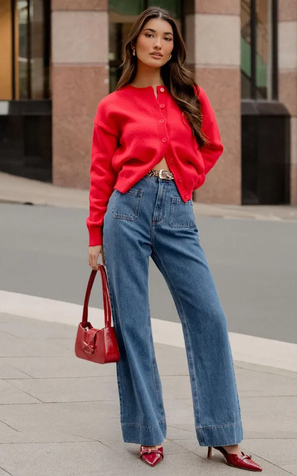 Showpo Lucille Cardigan 8211 Button Through Scoop Neck Knit Cardigan In Red Women Knitwear Showpo Lucille Cardigan 8211 Button Through Scoop Neck Knit Cardigan In Red Women Knitwear