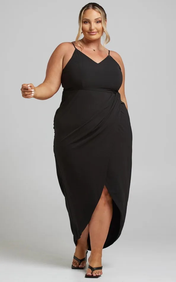 Showpo Lucky Day High Low Maxi Dress In Black Women Curve Clothes