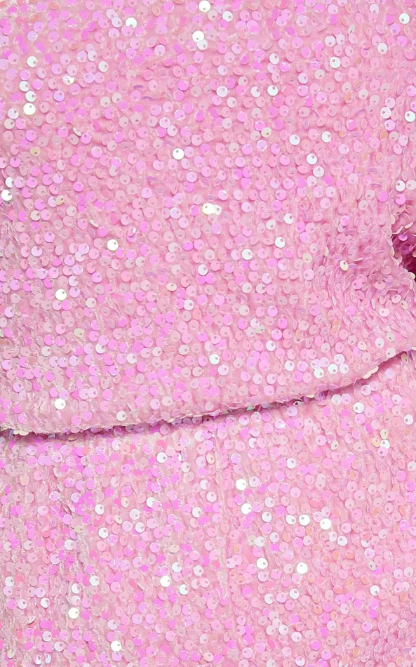 Showpo Lucy Mini Dress 8211 One Shoulder Sequin Mini Dress In Pink Women Dresses