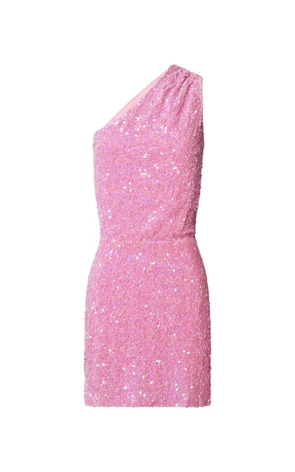 Showpo Lucy Mini Dress 8211 One Shoulder Sequin Mini Dress In Pink Women Dresses