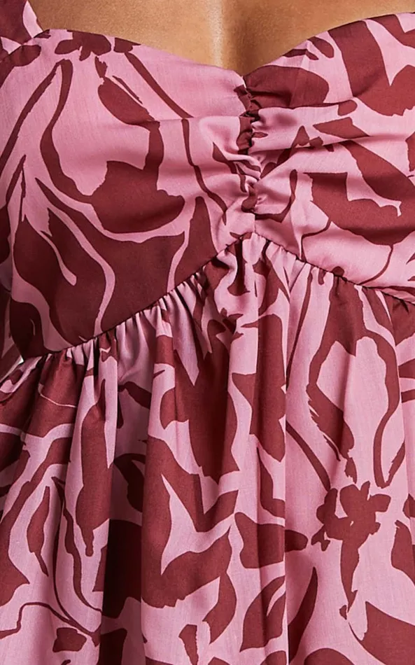 Showpo Lydie Mini Dress 8211 Sweetheart Short Balloon Sleeve Ruched Bodice Dress In Whirlwind Floral Print Women Dresses
