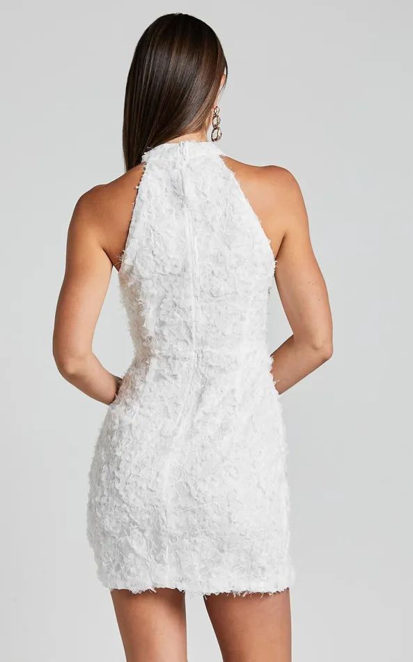 Showpo Lyra Mini Dress 8211 High Neck Bodycon In White Women Dresses
