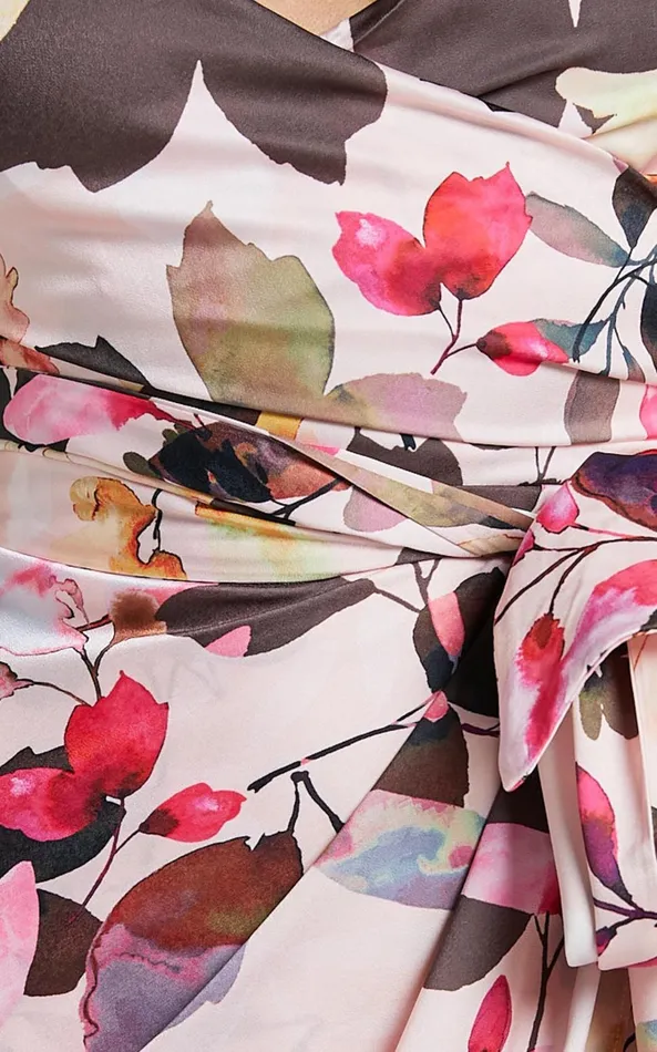 Showpo Maddison Midi Dress 8211 Strappy Wrap Dress In Rosalind Print Women Dresses