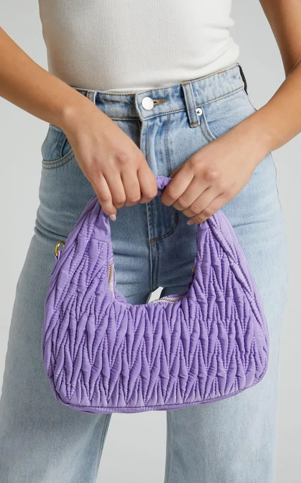 Showpo Madrid Quilted Shoulder Bag In Purple Women Bags