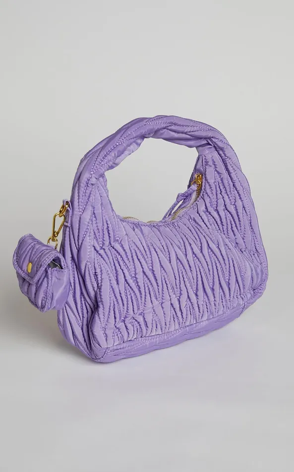 Showpo Madrid Quilted Shoulder Bag In Purple Women Bags