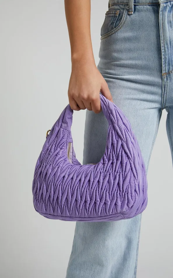 Showpo Madrid Quilted Shoulder Bag In Purple Women Bags