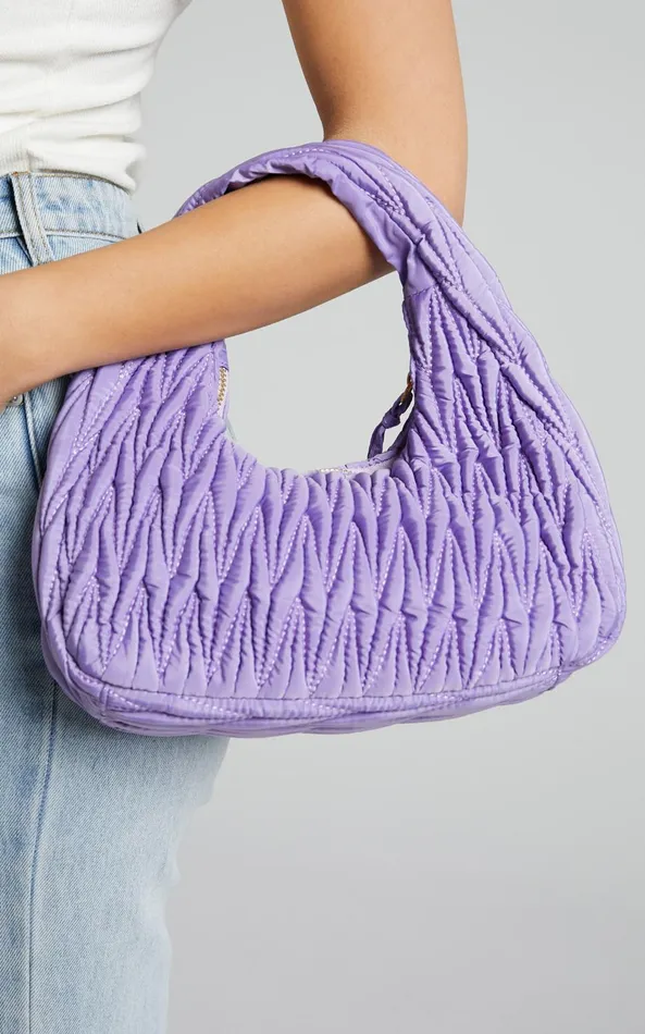 Showpo Madrid Quilted Shoulder Bag In Purple Women Bags