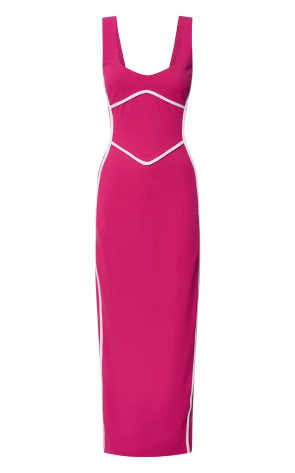 Showpo Magnolia Midi Dress 8211 Scoop Neck Bodycon Dress In Pink Women Dresses