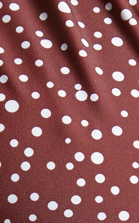 Showpo Mahana Bikini Bottoms 8211 Nylon Thin Strap Bikini Bottoms In Chocolate Spot Women Swimwear