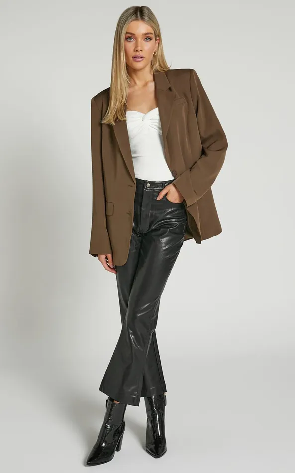 Showpo Maison Pant 8211 High Waisted Faux Leather Flare Pant In Black Women Pants Showpo Maison Pant 8211 High Waisted Faux Leather Flare Pant In Black Women Pants