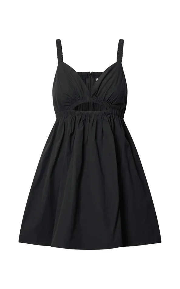 Showpo Marie Mini Dress 8211 Strappy V Neck Front Cut Out A Line In Black Women Dresses