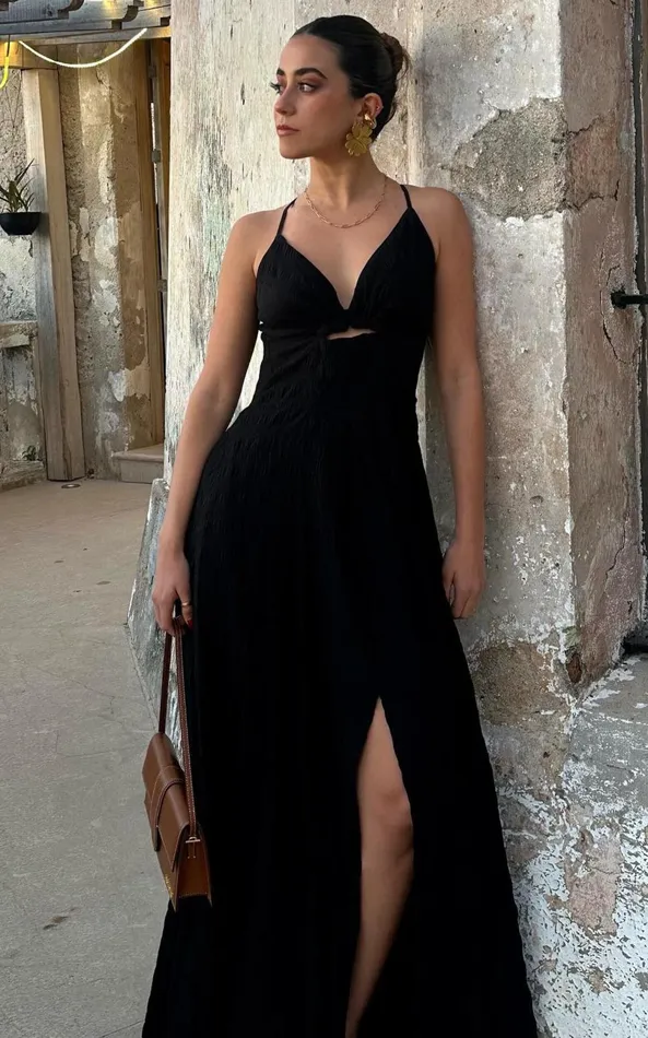 Showpo Marisse Maxi Dress 8211 Cut Out Front Split Cross Back Textured Dress In Black Women Dresses Showpo Marisse Maxi Dress 8211 Cut Out Front Split Cross Back Textured Dress In Black Women Dresses