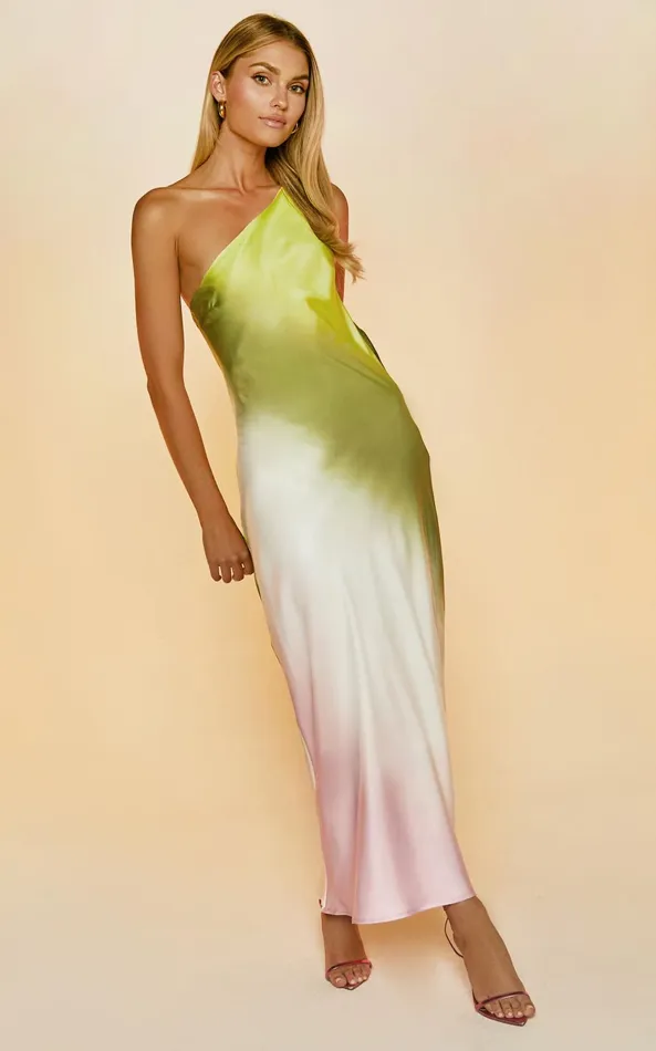 Showpo Marnie Midi Dress 8211 One Shoulder Dress In OMBRE Women Dresses