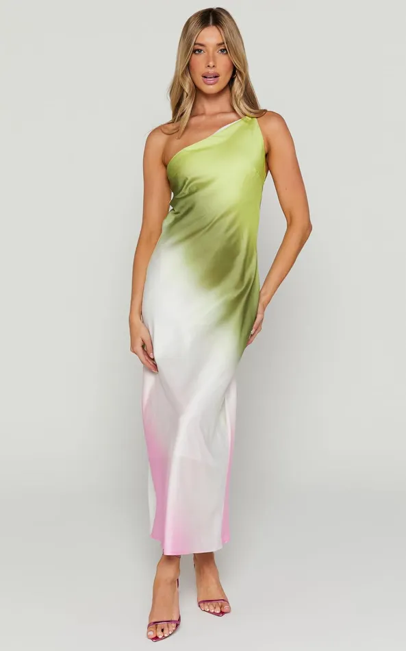 Showpo Marnie Midi Dress 8211 One Shoulder Dress In OMBRE Women Dresses