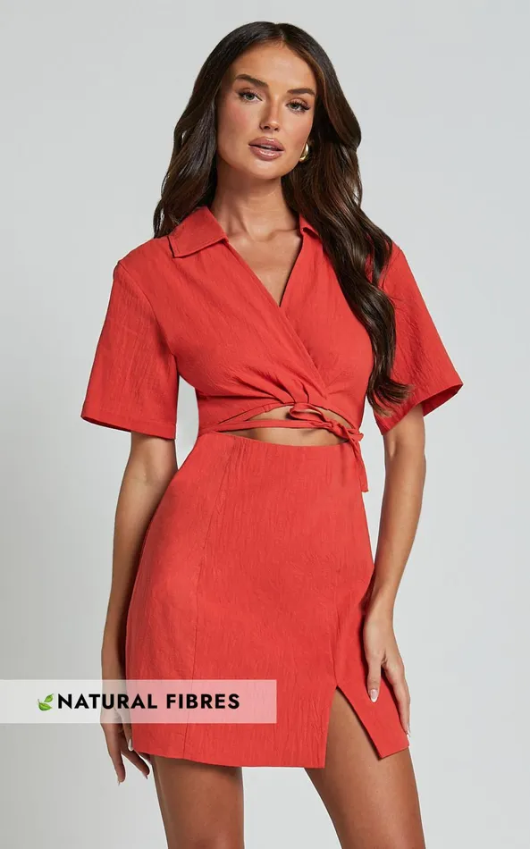 Showpo Marsha Mini Dress 8211 Cut Out Short Sleeve Dress In Burnt Orange Women Dresses Showpo Marsha Mini Dress 8211 Cut Out Short Sleeve Dress In Burnt Orange Women Dresses