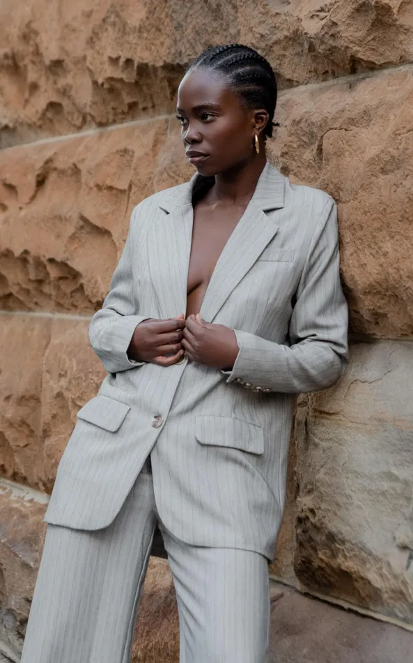 Showpo Maryanne Blazer 8211 Oversized Blazer In Grey Pinstripe Women Jackets and Coats Showpo Maryanne Blazer 8211 Oversized Blazer In Grey Pinstripe Women Jackets and Coats