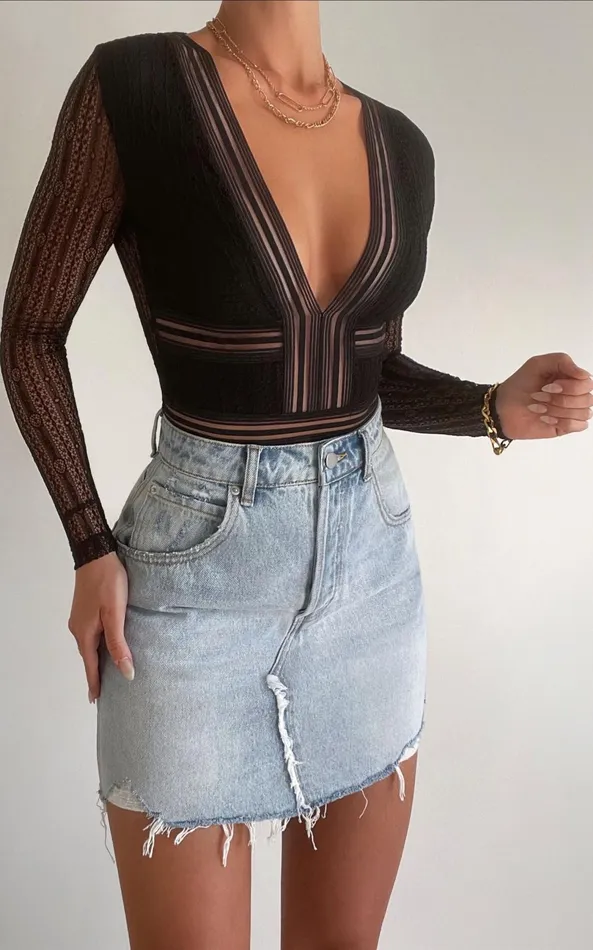 Showpo Masharie Bodysuit 8211 Plunge Neck Open Back Lace Bodysuit In Black Women Curve Clothes Showpo Masharie Bodysuit 8211 Plunge Neck Open Back Lace Bodysuit In Black Women Curve Clothes