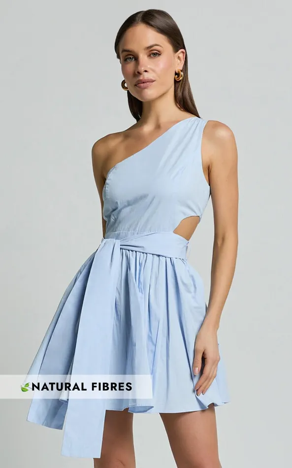 Showpo Mauee Mini Dress 8211 One Shoulder Tie Waist Cut Out Dress In Powder Blue Women Dresses Showpo Mauee Mini Dress 8211 One Shoulder Tie Waist Cut Out Dress In Powder Blue Women Dresses