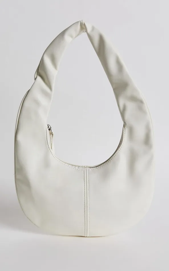 Showpo Melbourne Oval PU Shoulder Bag In White Women Bags
