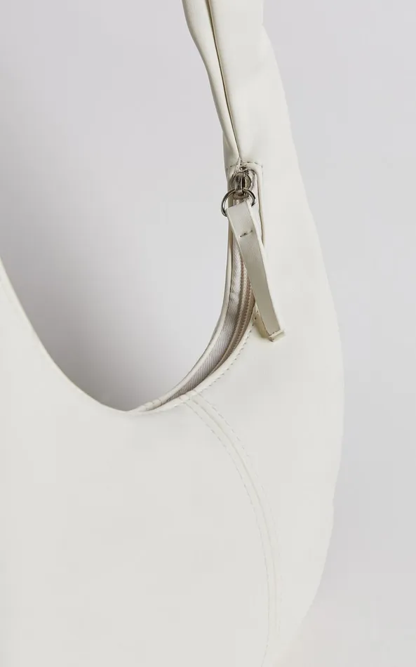 Showpo Melbourne Oval PU Shoulder Bag In White Women Bags