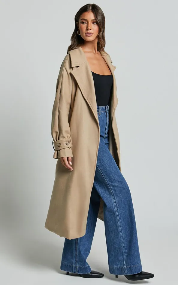 Showpo Mella Coat 8211 Belted Longline Coat In Camel Women Jackets and Coats