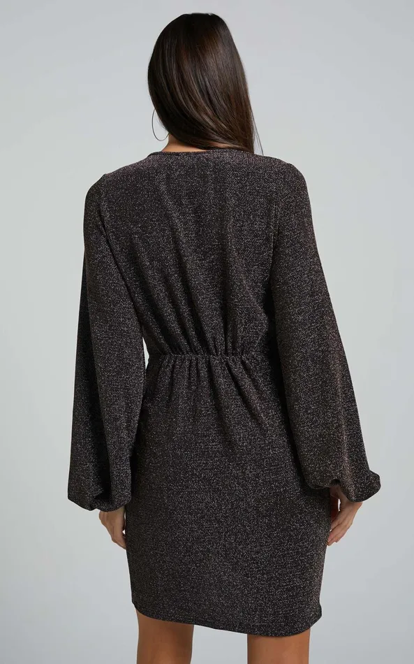 Showpo Mercia Mini Dress 8211 Twist Front Long Sleeve Dress In Black Women Dresses