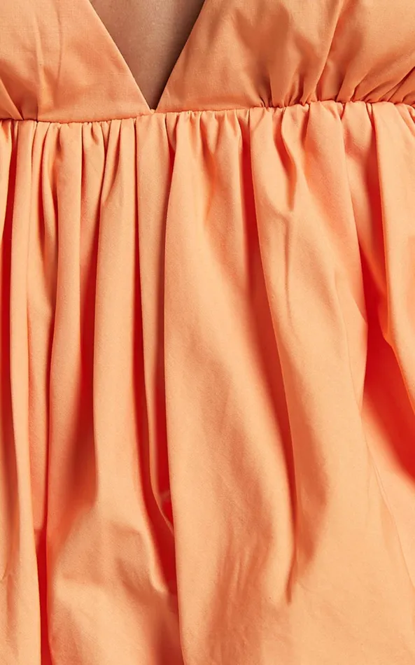 Showpo Merly Top 8211 V Neck Bubble Hem Peplum In Tangerine Women Tops