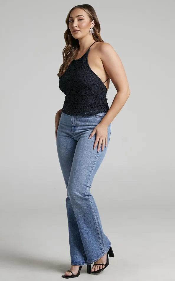 Showpo Merthiel Top 8211 Cross Back Top In Black Women Tops