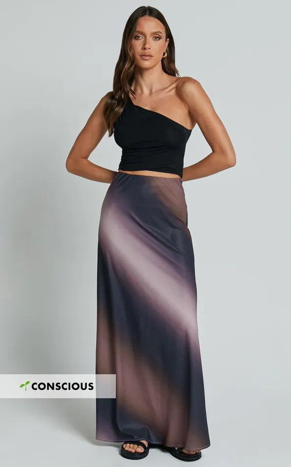 Showpo Michaela Maxi Skirt 8211 High Waisted Slip Satin Skirt In Dusk Ombre Women Skirts Showpo Michaela Maxi Skirt 8211 High Waisted Slip Satin Skirt In Dusk Ombre Women Skirts