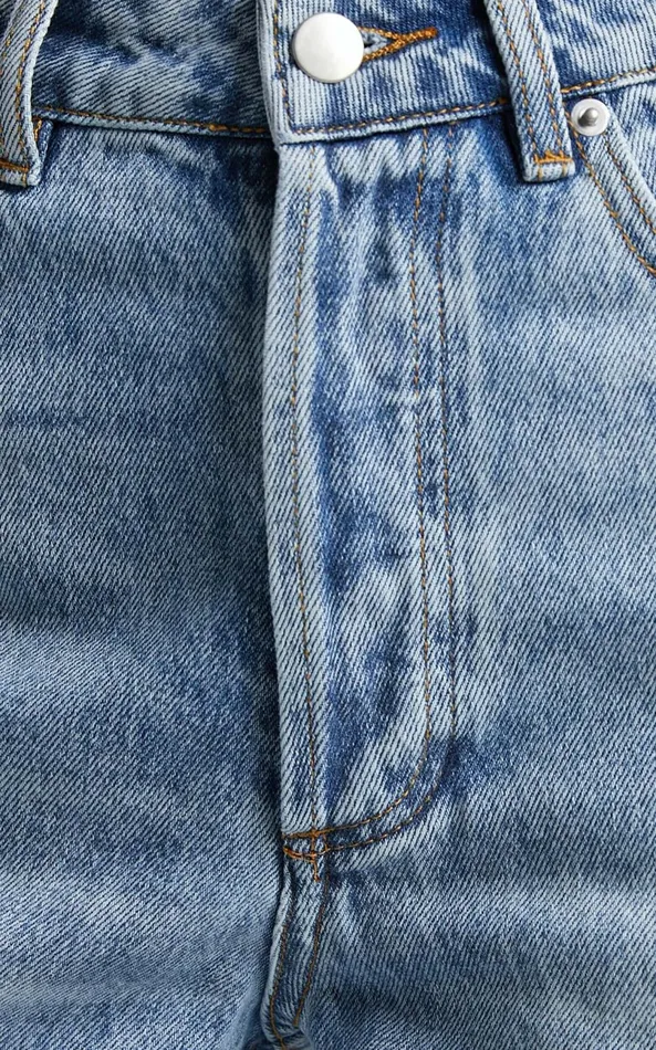 Showpo Miguel Jeans 8211 Straight Relaxed Ripped Denim Jeans In Light Blue Wash Women Denim
